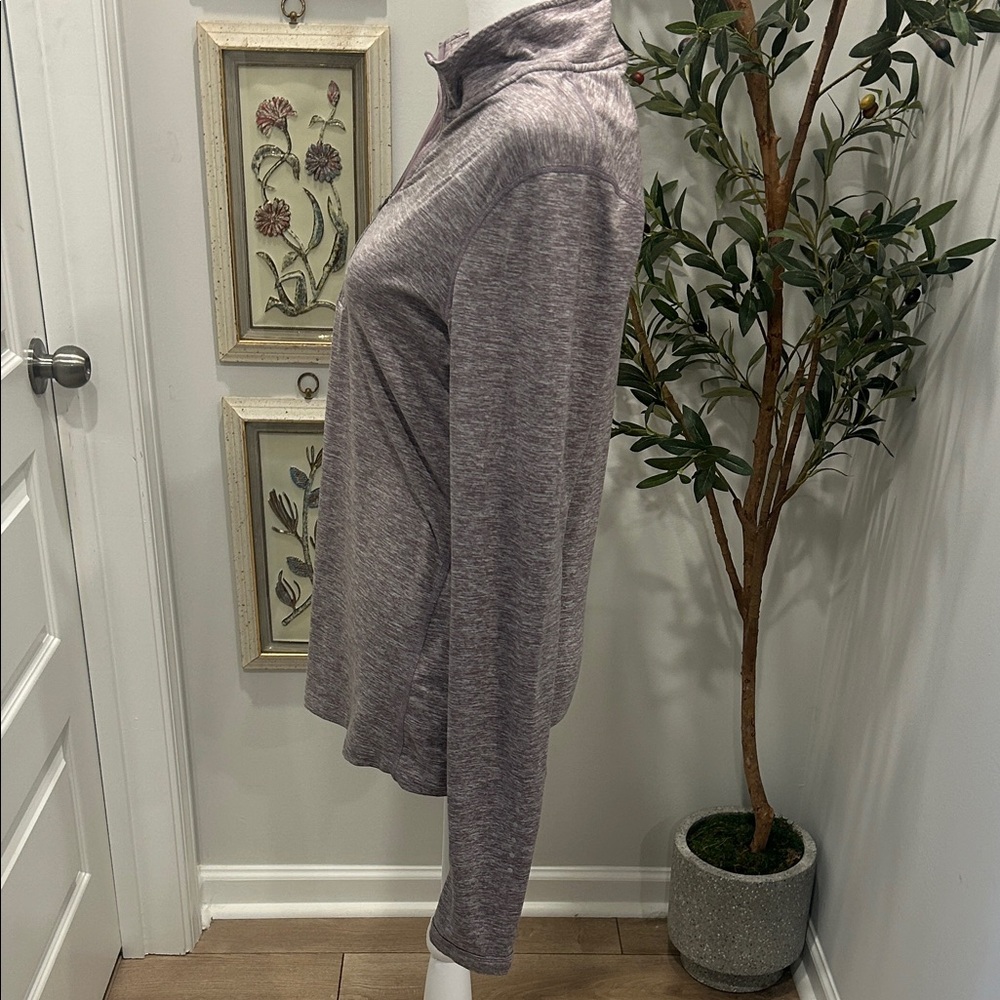 Nike Women's Dri-Fit Heathered Purple Quarter-Zip Top - Picture 4 of 5